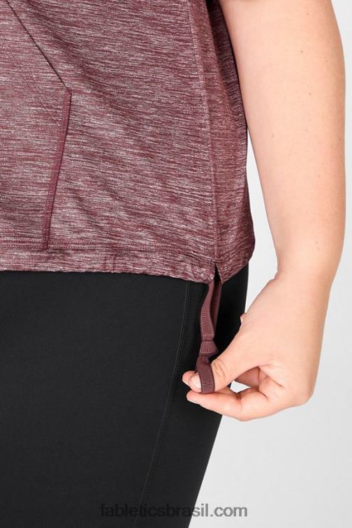 Fabletics urze ferrugem 420HR2111 bea moletom manga curta mulheres