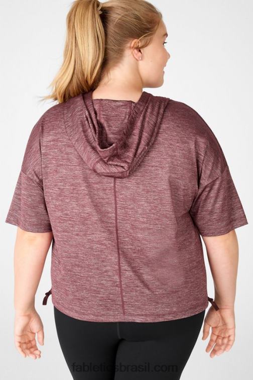 Fabletics urze ferrugem 420HR2111 bea moletom manga curta mulheres