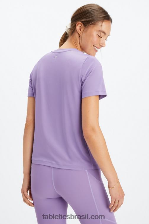 Fabletics violeta 420HR2010 tee flexível seco mulheres