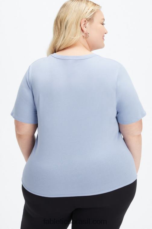 Fabletics wedgewood 420HR2000 T-shirt em jersey 100% algodão mulheres