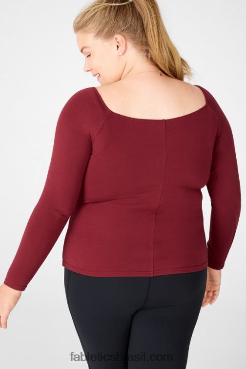 Fabletics arroio vermelho 420HR2724 top manga longa kinsley mulheres