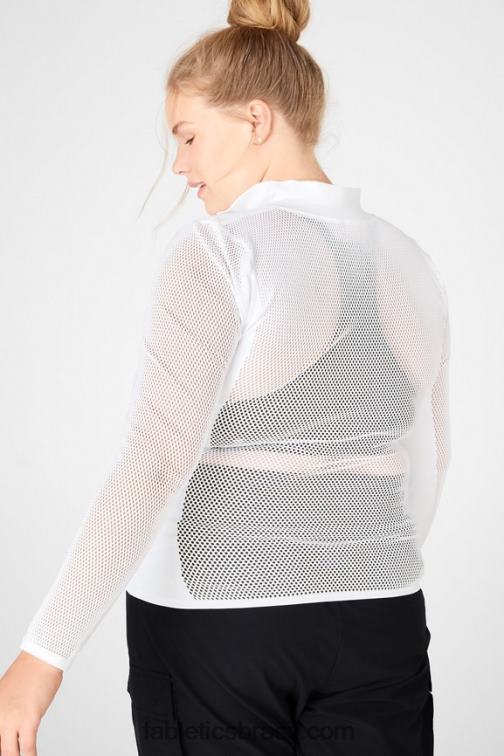 Fabletics branco 420HR2720 arleta esculpida blusa manga longa em malha mulheres
