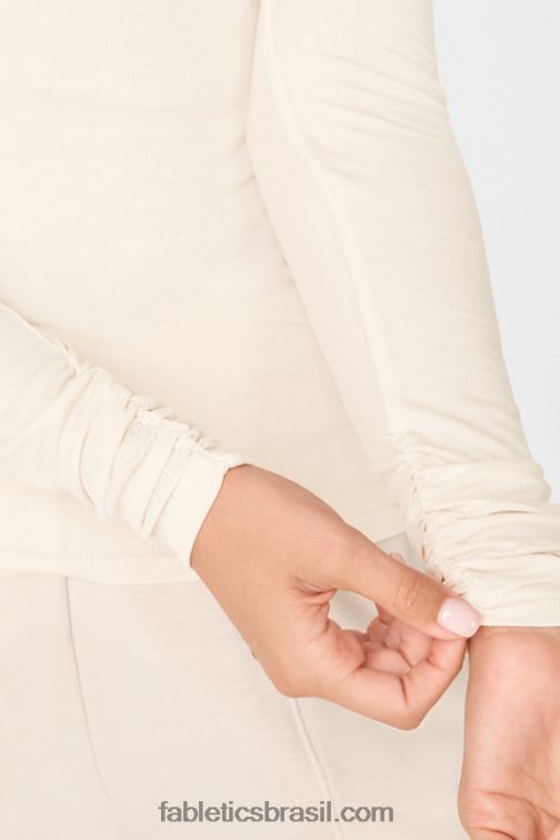 Fabletics café com leite 420HR2673 jess blusa manga longa gola alta mulheres