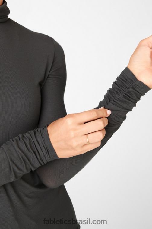 Fabletics castelo de pedra 420HR2674 jess blusa manga longa gola alta mulheres