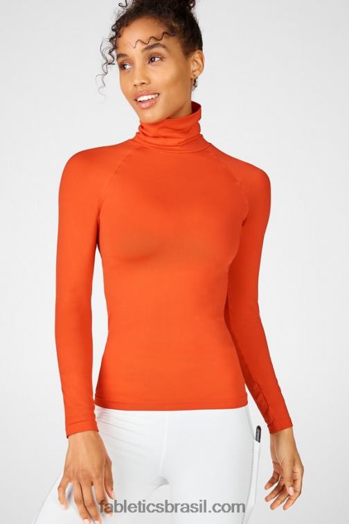 Fabletics colheita 420HR2723 gola alta manga longa sem costura naomi mulheres