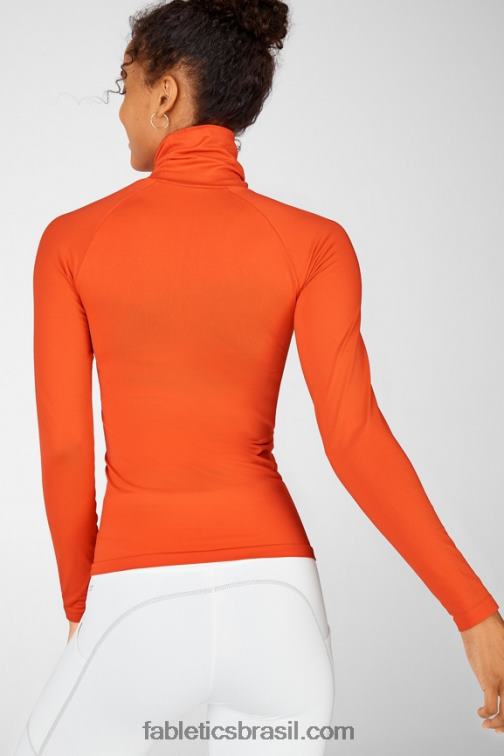 Fabletics colheita 420HR2723 gola alta manga longa sem costura naomi mulheres
