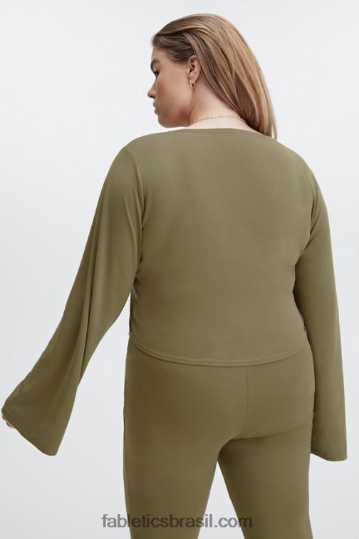Fabletics coruja da noite 420HR2668 top frontal em malha elegante mulheres