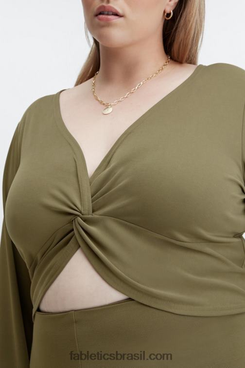 Fabletics coruja da noite 420HR2668 top frontal em malha elegante mulheres