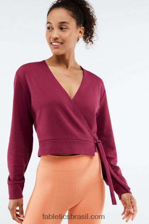 Fabletics explosão de cereja/damasco fresco 420HR2694 top mandy com amarração lateral mulheres