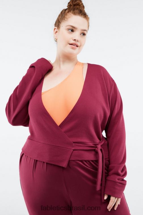 Fabletics explosão de cereja/damasco fresco 420HR2695 top mandy com amarração lateral mulheres