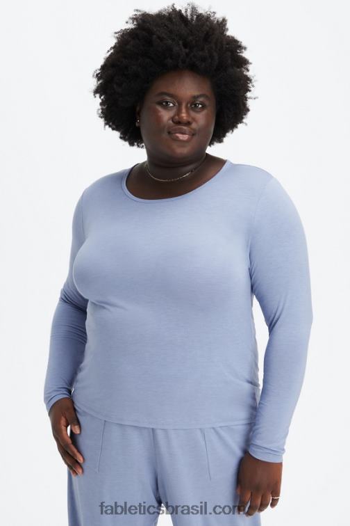 Fabletics jeans desbotado 420HR2640 camiseta manga longa restoreknit mulheres