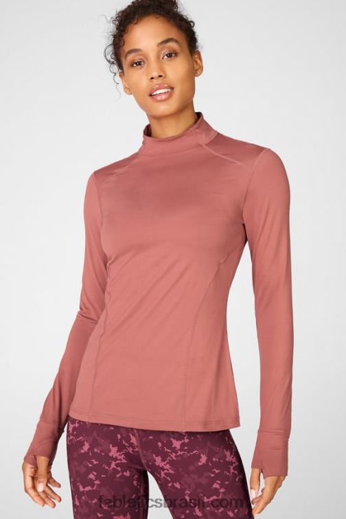 Fabletics moca de cereja 420HR2721 blusa manga longa fênix mulheres