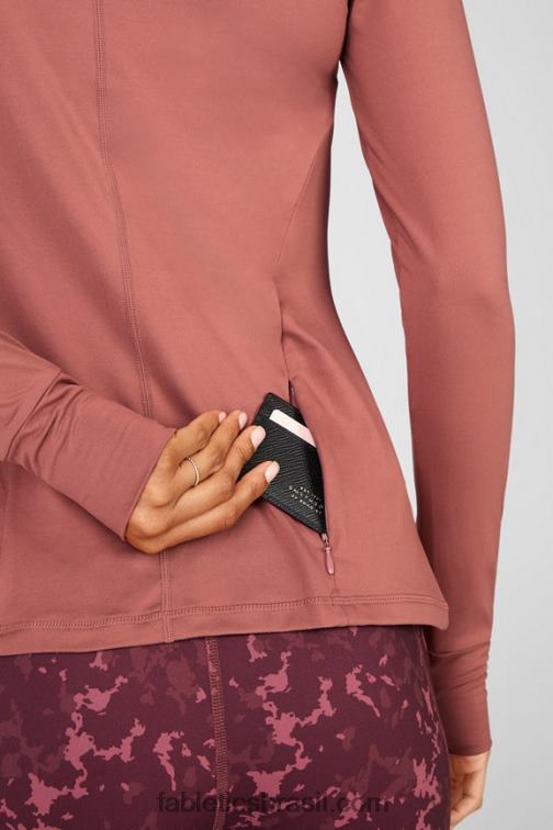 Fabletics moca de cereja 420HR2721 blusa manga longa fênix mulheres