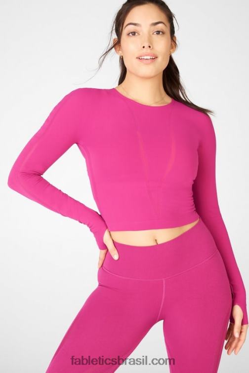 Fabletics muito baga 420HR2698 Corey Sculpt Blusa Manga Longa mulheres