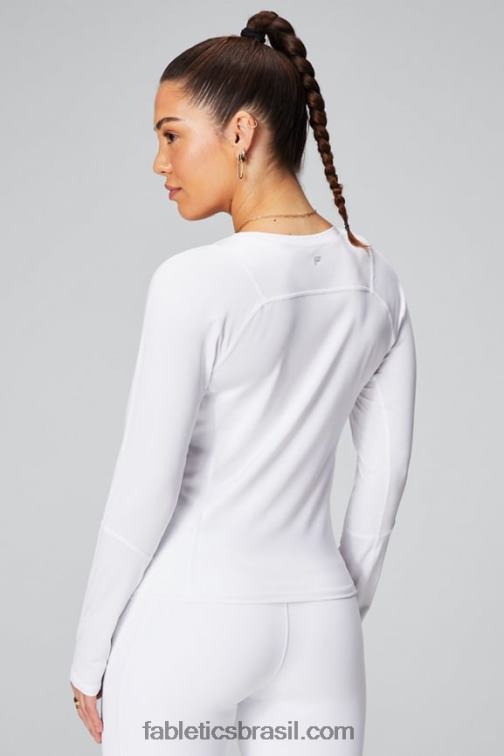Fabletics nocaute clássico branco/preto 420HR2611 phoenix lite blusa manga longa mulheres
