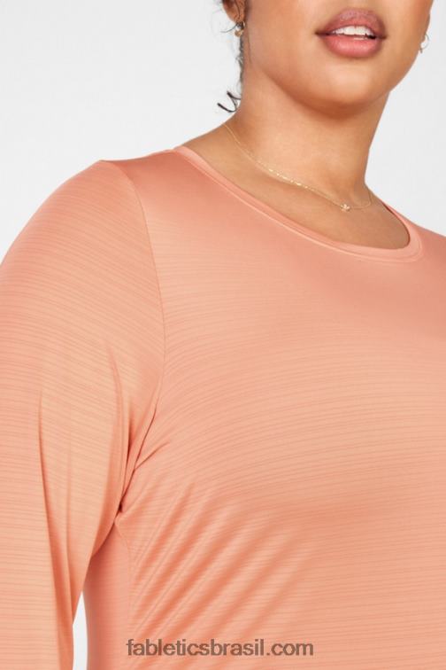Fabletics pêssego 420HR2718 t-shirt de manga comprida eco-consciente mulheres
