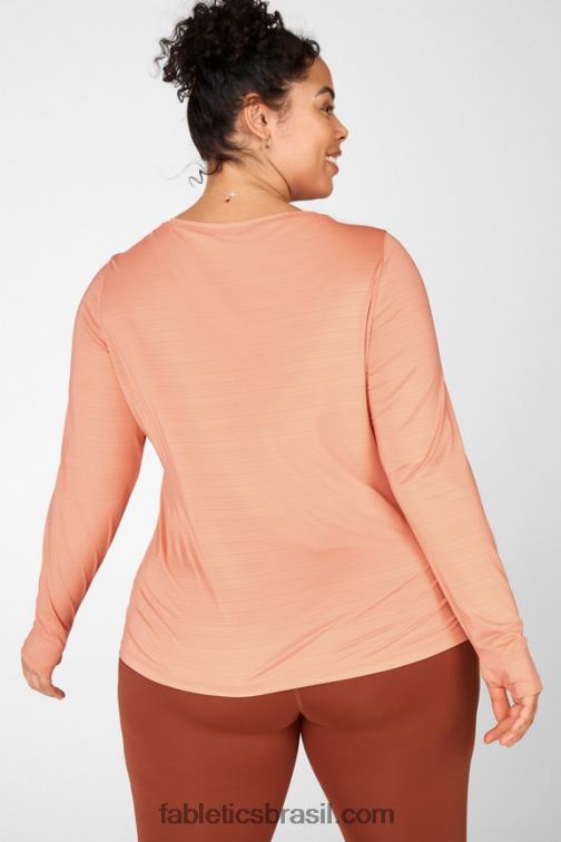 Fabletics pêssego 420HR2718 t-shirt de manga comprida eco-consciente mulheres