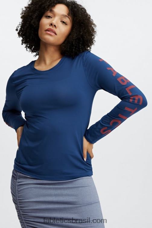 Fabletics peônia marinho/vermelho rio 420HR2618 phoenix lite blusa manga longa mulheres