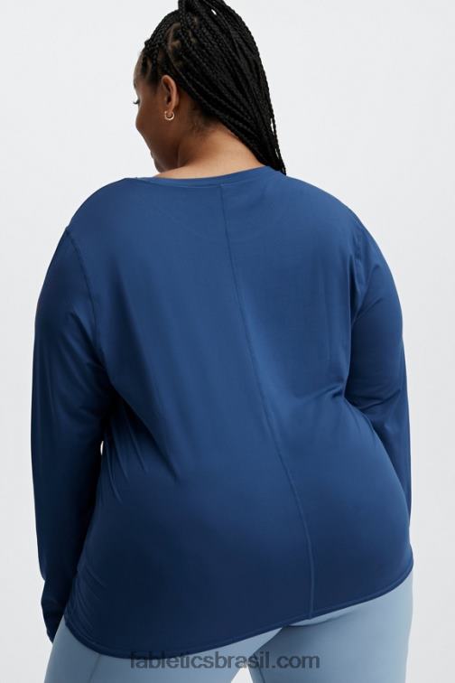 Fabletics peônia marinho/vermelho rio 420HR2630 phoenix lite blusa manga longa mulheres
