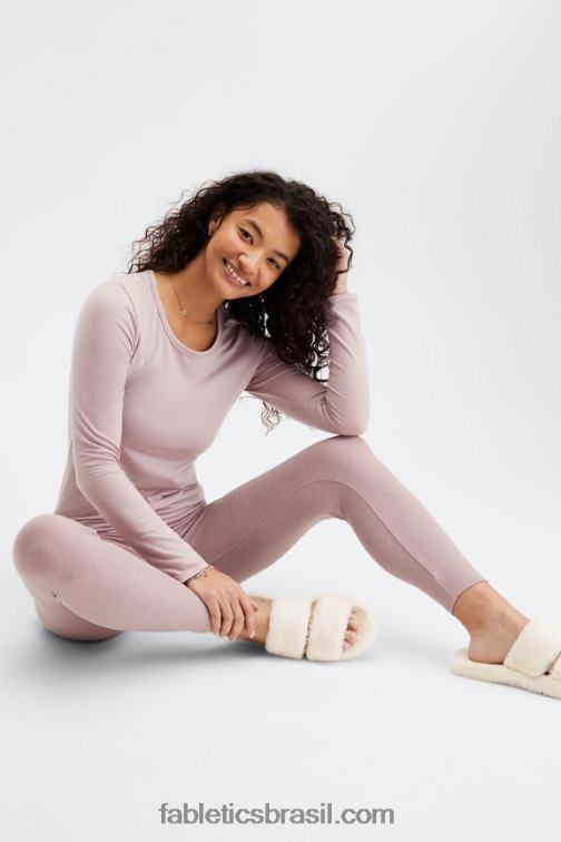 Fabletics poeira da trilha 420HR2637 camiseta manga longa restoreknit mulheres