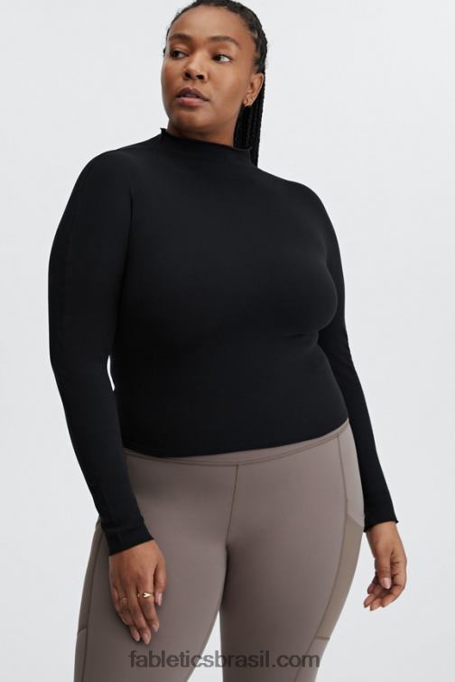 Fabletics preto 420HR2670 ruby sculptknit aberto nas costas manga longa mulheres