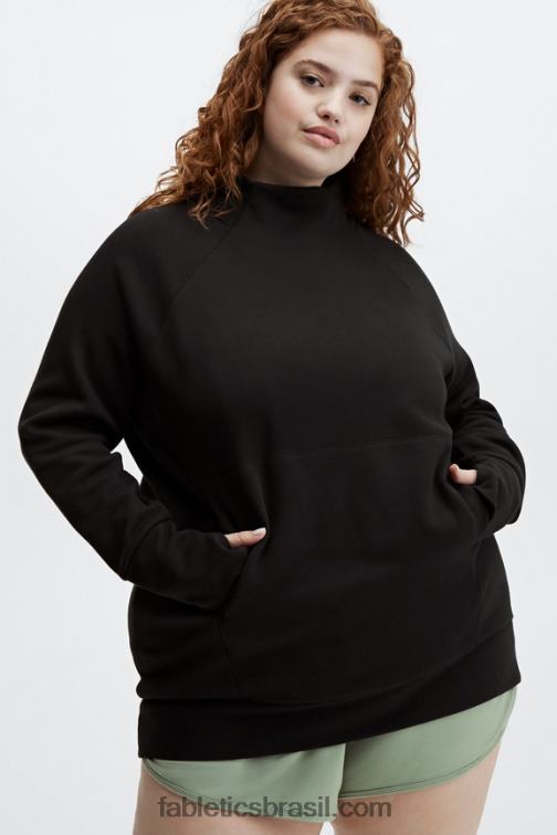 Fabletics preto 420HR2678 túnica decote em funil zaylee mulheres
