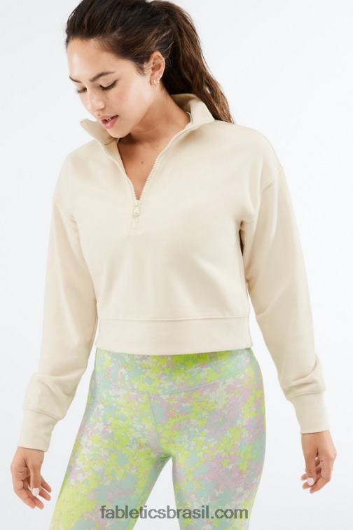 Fabletics tapioca 420HR2692 pulôver de meio zíper kat mulheres