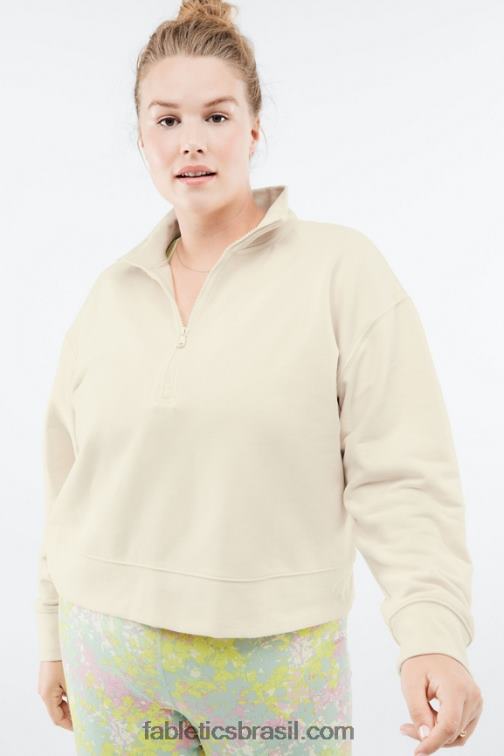 Fabletics tapioca 420HR2693 pulôver de meio zíper kat mulheres