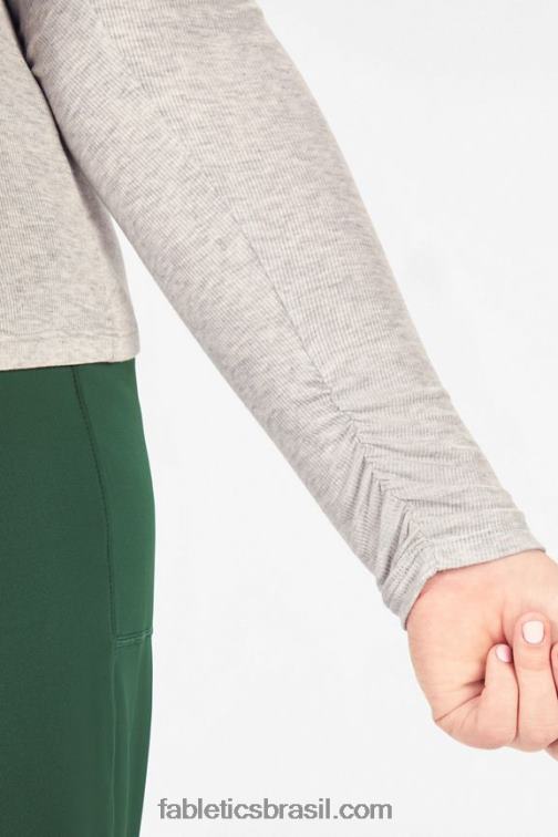 Fabletics urze cinza claro 420HR2676 jess blusa manga longa gola alta mulheres