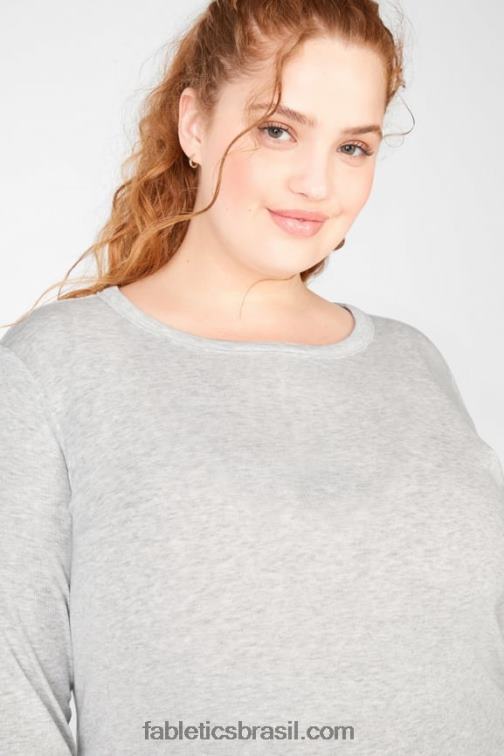 Fabletics urze cinza claro 420HR2733 camiseta manga longa jess mulheres