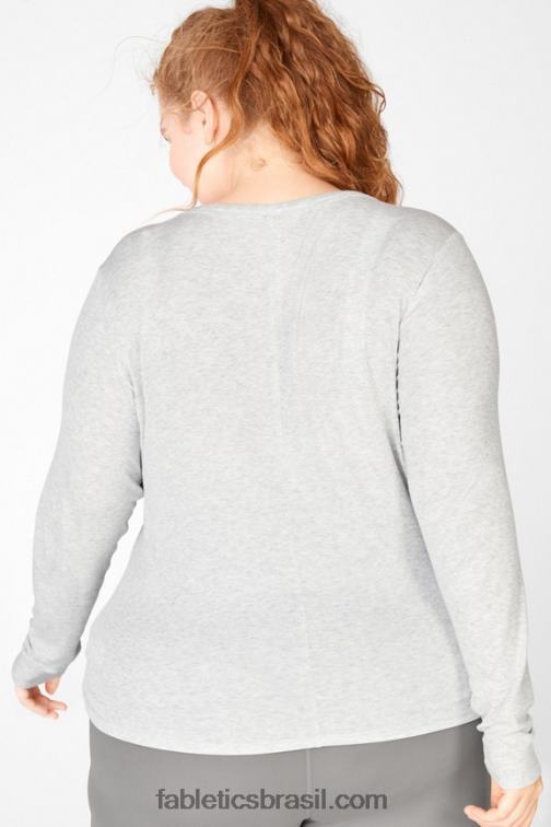 Fabletics urze cinza claro 420HR2733 camiseta manga longa jess mulheres