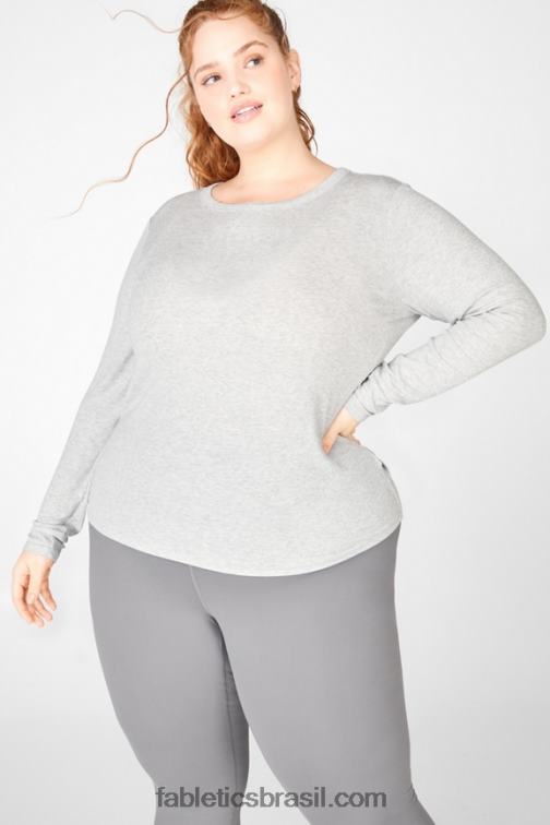 Fabletics urze cinza claro 420HR2733 camiseta manga longa jess mulheres