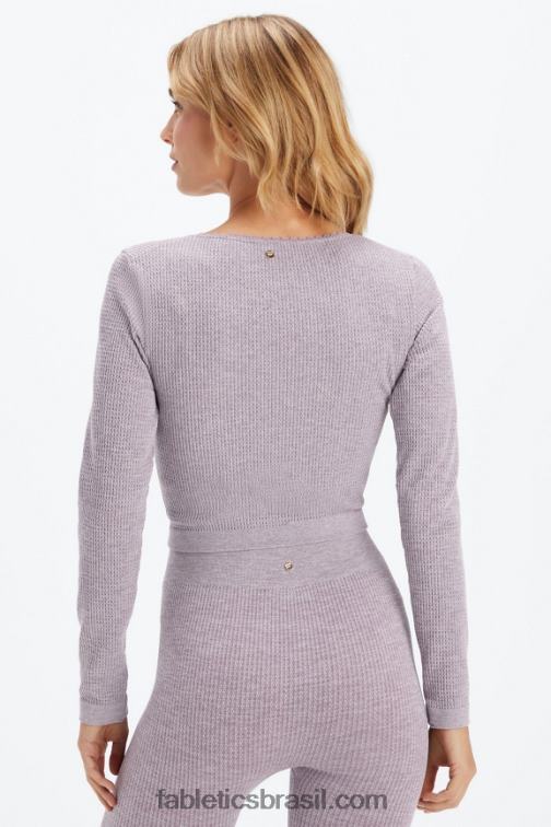 Fabletics urze de ameixa desbotada 420HR2609 top de manga longa em tricot mulheres