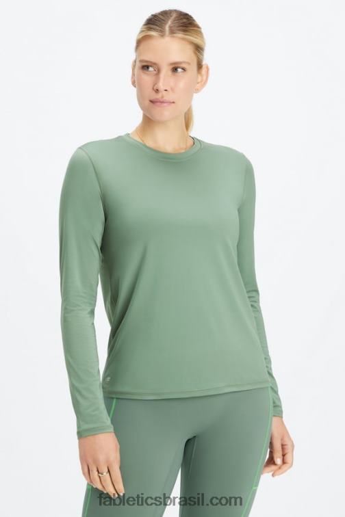 Fabletics verde fumaça 420HR2614 phoenix lite blusa manga longa mulheres