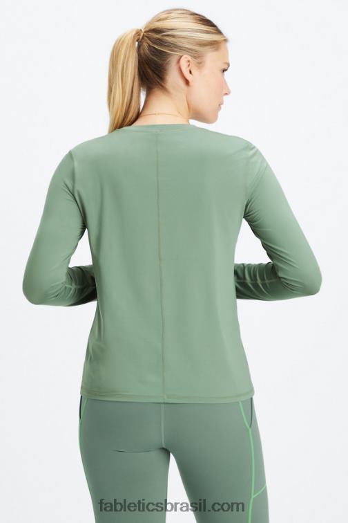 Fabletics verde fumaça 420HR2614 phoenix lite blusa manga longa mulheres