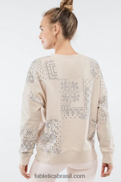 Fabletics aveia bloqueada paisley 420HR2529 moletom kourtney mulheres