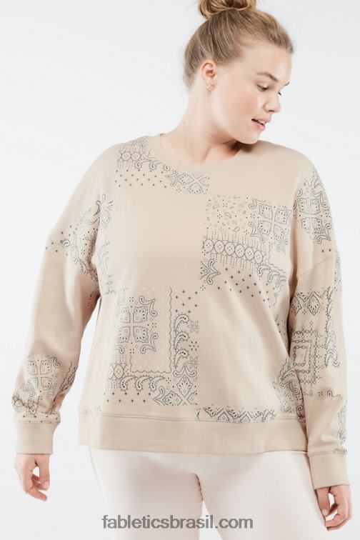 Fabletics aveia bloqueada paisley 420HR2530 moletom kourtney mulheres