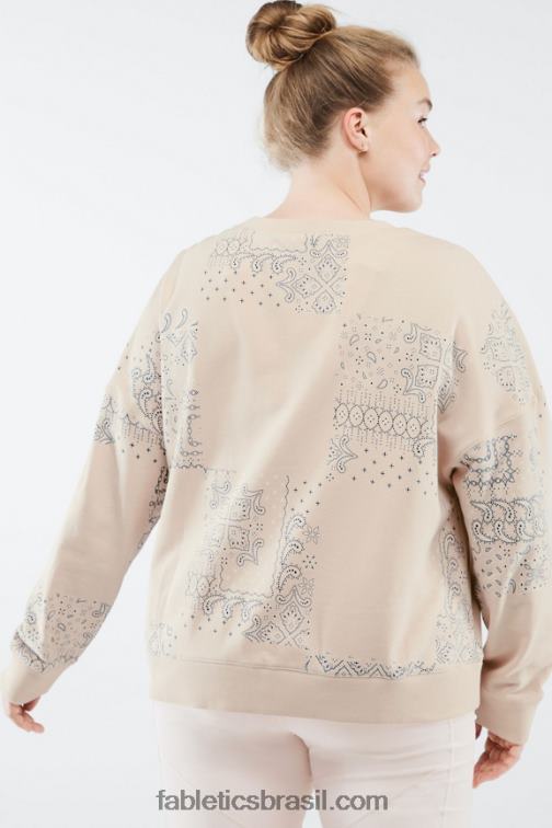 Fabletics aveia bloqueada paisley 420HR2530 moletom kourtney mulheres