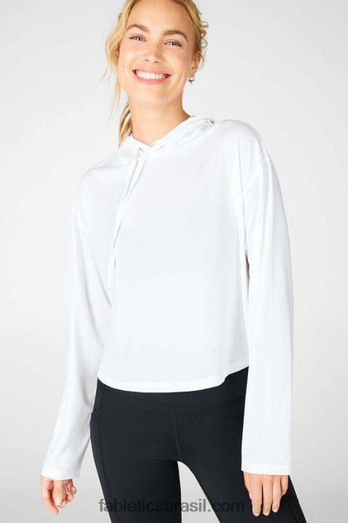 Fabletics branco 420HR2561 moletom com capuz kaia mulheres