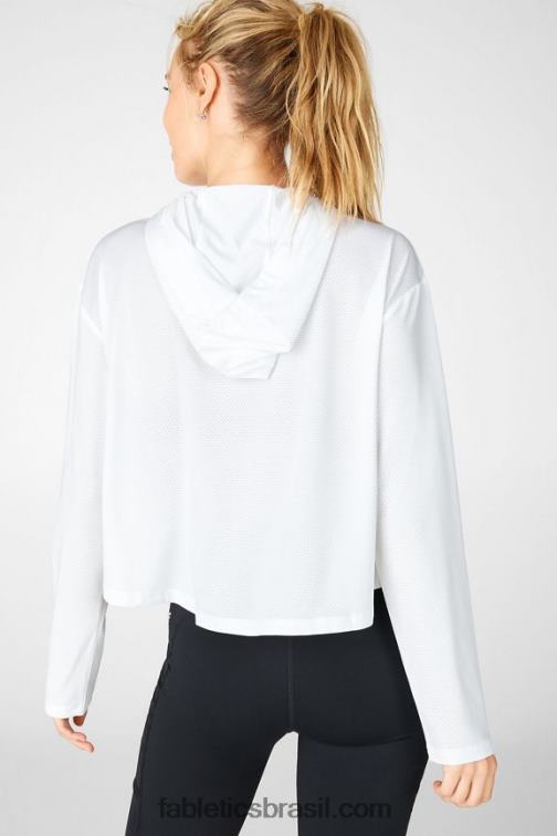 Fabletics branco 420HR2561 moletom com capuz kaia mulheres