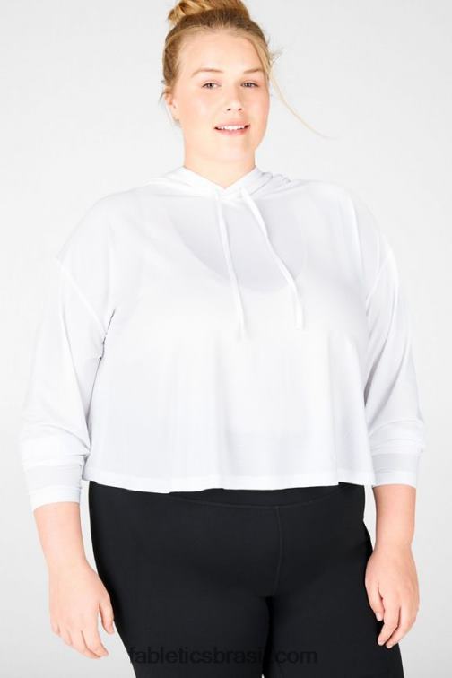 Fabletics branco 420HR2562 moletom com capuz kaia mulheres