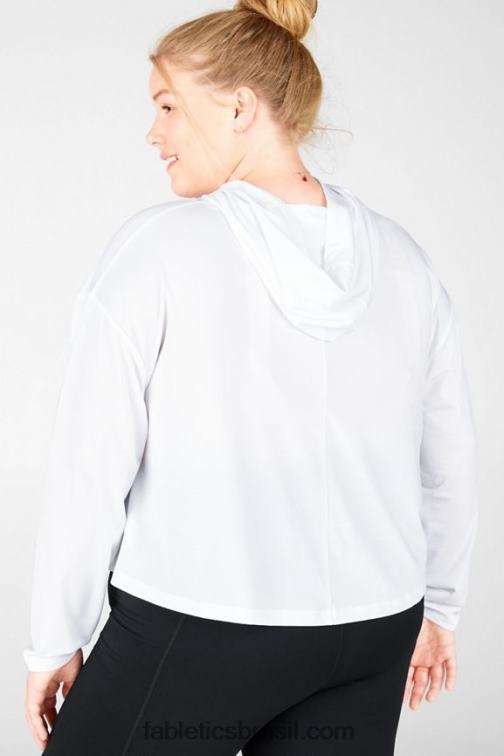 Fabletics branco 420HR2562 moletom com capuz kaia mulheres