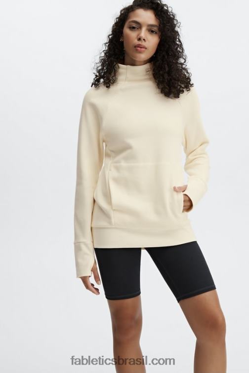 Fabletics branco quente 420HR2501 túnica decote em funil zaylee mulheres