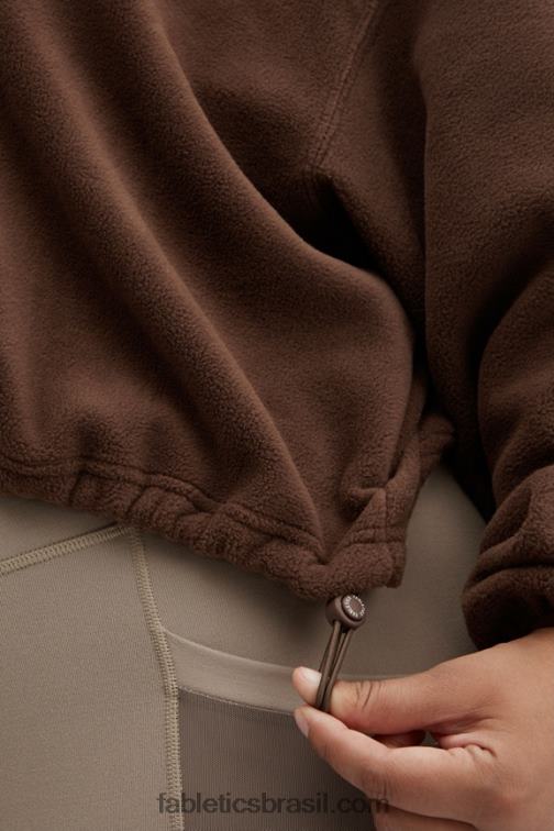 Fabletics café de chicória 420HR2512 lã polar rayne 1/4 zíper mulheres