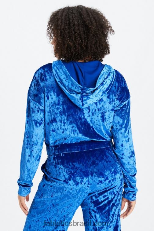 Fabletics celeste 420HR2486 moletom com zíper de veludo amassado mulheres
