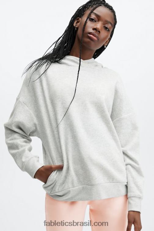 Fabletics cinza claro 420HR2514 moletom eco go-to pocket mulheres