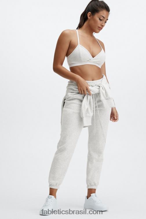 Fabletics cinza claro 420HR2514 moletom eco go-to pocket mulheres