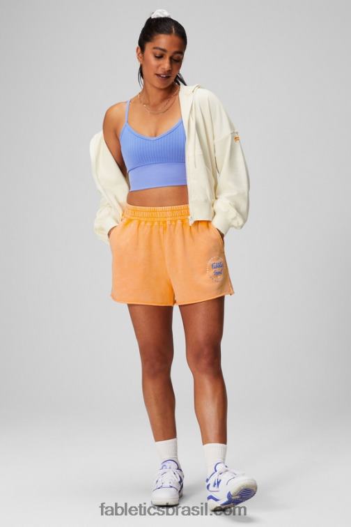 Fabletics creme/gráfico 420HR2442 moletom encolhido mulheres