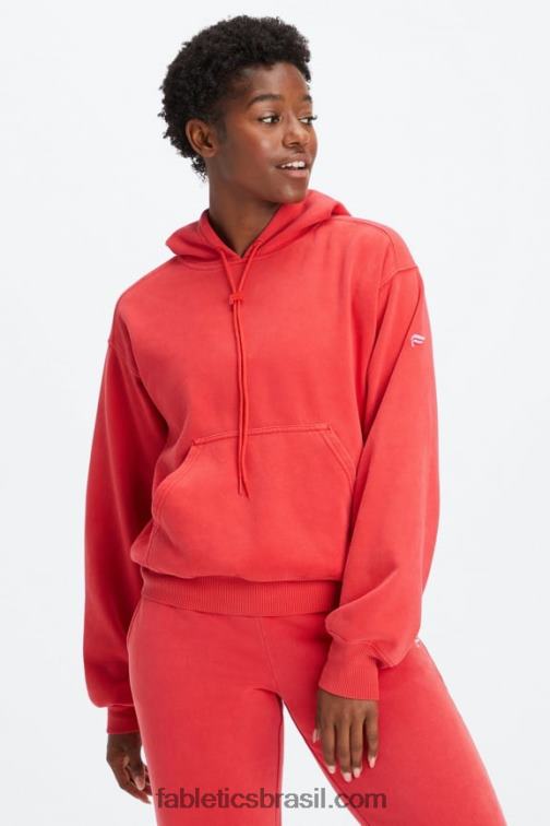Fabletics elétrico lavado cereja/branco 420HR2492 moletom de lã para sempre mulheres