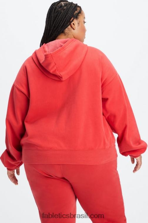 Fabletics elétrico lavado cereja/branco 420HR2493 moletom de lã para sempre mulheres